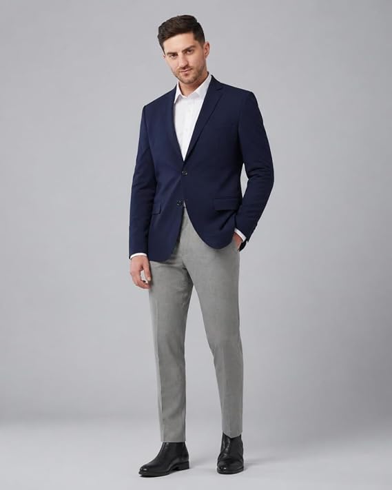 SaintX Men's Premium 4-Way Comfy Stretch Sunscreen Blazer | Light Weight, Designed for Summers | Fully Lined | Comfort able Slim Fit | Wrinkle Resistant, All-Day Casual & Formal Signature Coat (JK11)