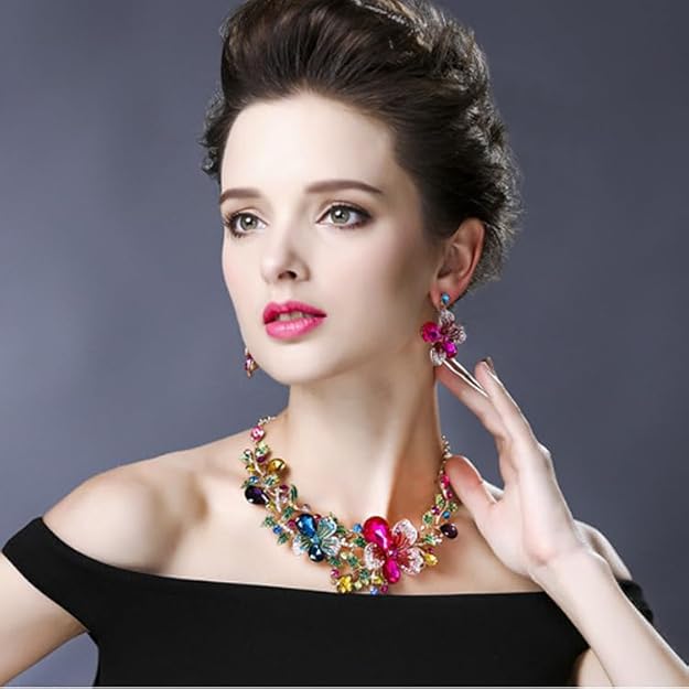 Shining Diva Fashion Necklace Jewellery Set for Women Latest Stylish Design Fancy Crystal Alternate View